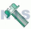 Slotted Indented Hex Washer Head Machine Screw Fully Threaded Zinc and Green Grounding Screw