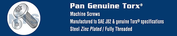 Torx Pan Machine Screw Fully Threaded Zinc