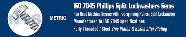 ISO 7045 Phillips Pan Split Washer