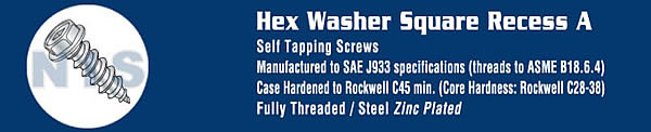 TYPE A - Square Indented Sheet Metal Screws