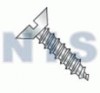 Slotted Flat Undercut Self Tapping Screw Type A Fully Threaded Zinc And Bake