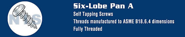 TYPE A - Torx&reg; Pan Sheet Metal Screws