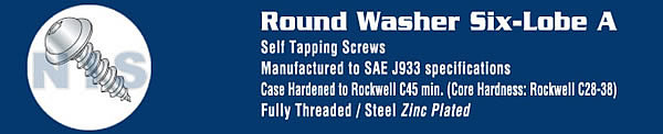 TYPE A - Six Lobe Pan Sheet Metal Screws