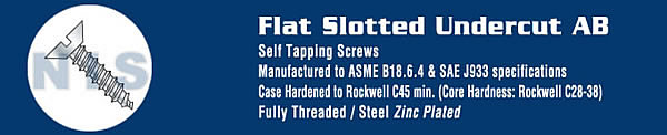 Slotted Flat Undercut Self Tapping Screw Type A B Fully Threaded Zinc And Bake