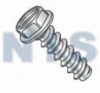 Slotted Indented Hex Washer Self Tapping Screw Type B Fully Threaded Zinc