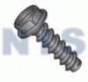 Slotted Indented Hex Washer Self Tapping Screw Type B Fully Threaded Black Oxide