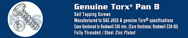 TYPE B - TORX &reg; Pan Self Tapping Sheet Metal Screws