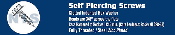 Slotted Indented Hex Washer 3/8 Across The Flats Self Piercing Screw Zinc