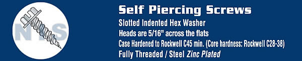Slotted Hex Washer Self Piercing Screw 5/16 Across Flats Zinc
