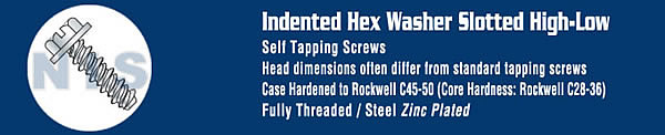 Slotted Indented Hex Washer High Low Fully Threaded Zinc