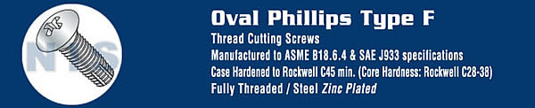 TYPE F - Phillips Oval Thread Cutting Screws