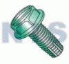 Slotted Ind Hex Washer Thread Cutting Screw Type F Fully Threaded Zinc And Green