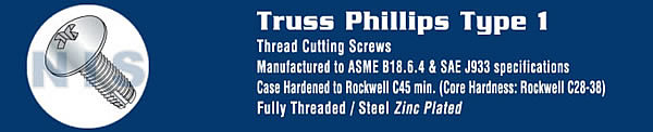 TYPE 1 - Phillips Truss Thread Cutting Screws