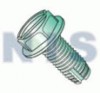 Slot Indent Hex Washer Thread Cutting Scr. Type 1 Fully Threaded Zinc Bake Green