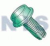 Unslotted Ind Hex Washer Thread Cutting Screw Type 1 Full Thread Zinc Bake Green
