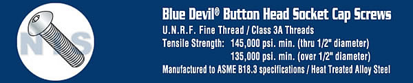 Fine Thread Button Head Socket Cap Screw Plain