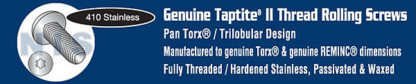 Torx&reg;  Pan Taptite Thread Rolling Screw Full Thread 4 10 Stainless Passivate Wx