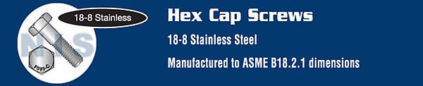 Hex Cap Screw 18-8 Stainless Steel