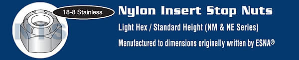 Nylon Insert Hex Lock Nut 18-8 Stainless Steel