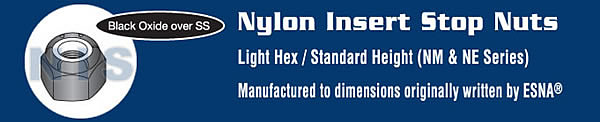 Nylon Insert Hex Lock Nut 18-8 Stainless Steel Black Oxide and Oil