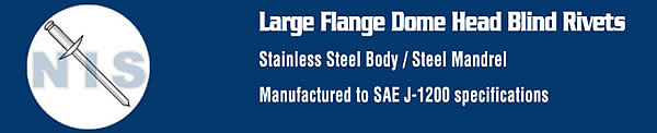 Large Flange Dome Head: Stainles Steel Body - Steel Mandrel 