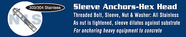 Hex Head Sleeve Anchor 18 8 Stainless Steel