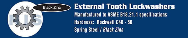 External Tooth Lock Washer Black Zinc and Bake