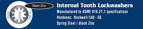 Internal Tooth Lock Washer Black Zinc and Bake