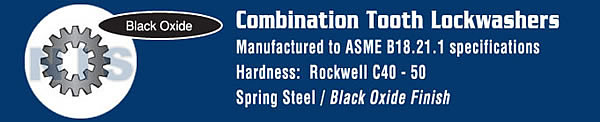 External Internal Combination Tooth Lock Washer Black Oxide