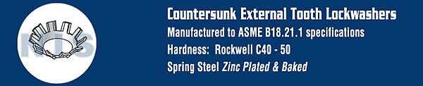 External Tooth Countersunk Lock Washer Zinc