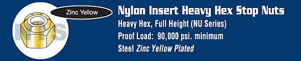 Nylon Insert Heavy Pattern Hex Nut Zinc Yellow
