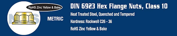 Din 6923 Metric Class 10 Hex Flange Nut Zinc Yellow