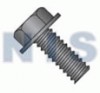Unslotted Indented Hex Washer Head Machine Screw Fully Threaded Black Oxide