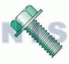 Unslotted Indented Hex Washer Head Machine Screw Fully Threaded Zinc and Green