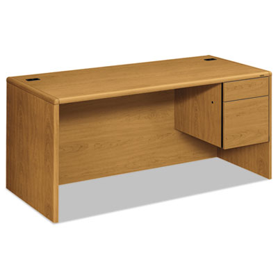 HON&reg; 10700 Series&trade; "L" Workstation Desk with Three-Quarter Height Pedestal on Right