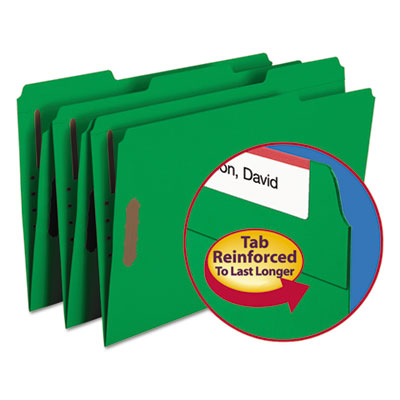 Smead&reg; Top Tab Colored Fastener Folders