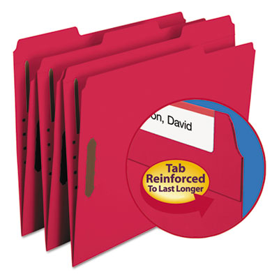 Smead&reg; Top Tab Colored Fastener Folders