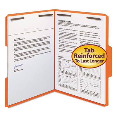 Smead&reg; Top Tab Colored Fastener Folders
