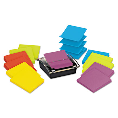 Post-it&reg; Pop-up Notes Super Sticky Pop-Up Dispenser Value Pack with Assorted 3 x 3 Refills