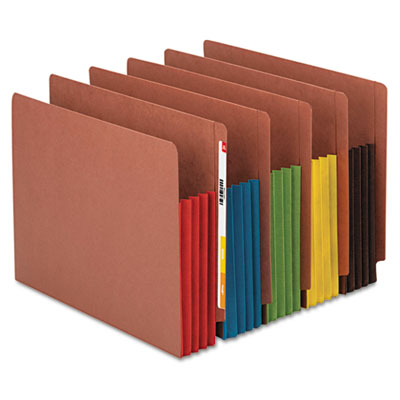 Smead&reg; Redrope Drop-Front End Tab File Pockets with Colored Tyvek&reg; Gussets