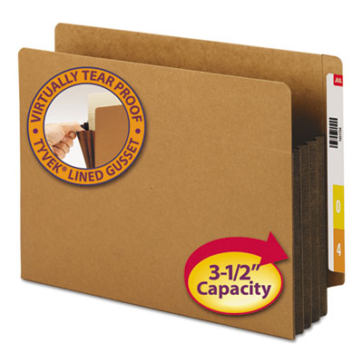 Smead&reg; Redrope Drop-Front End Tab File Pockets with Colored Tyvek&reg; Gussets