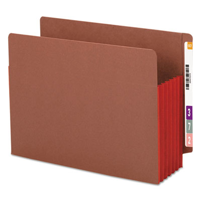 Smead&reg; Redrope Drop-Front End Tab File Pockets with Colored Tyvek&reg; Gussets