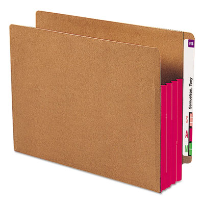 Smead&reg; Redrope Drop-Front End Tab File Pockets with Colored Tyvek&reg; Gussets
