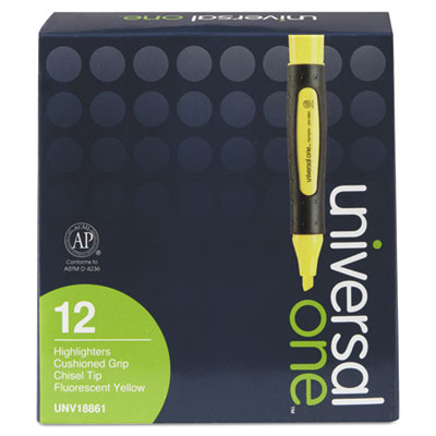 Universal One&trade; Desk Highlighters with Comfort Grip