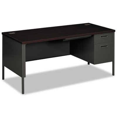 HON&reg; Metro Classic Series Single Pedestal "L" Workstation Desk