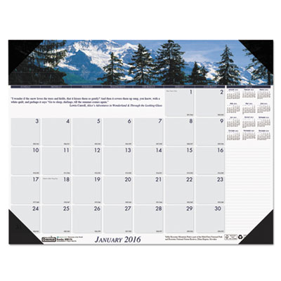 House of Doolittle&trade; Earthscapes&trade; 100% Recycled Mountains of the World Monthly Desk Pad Calendar