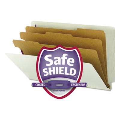 Smead&reg; End Tab Pressboard Classification Folders With SafeSHIELD&reg; Coated Fasteners