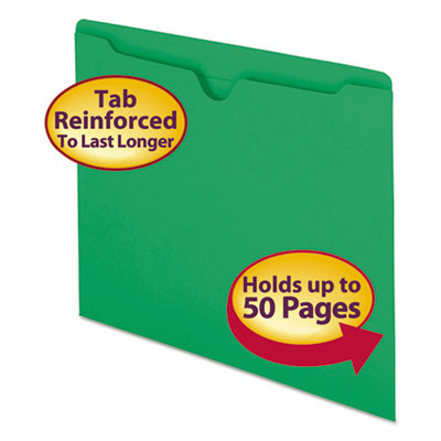 Smead&reg; Colored File Jackets with Reinforced Double-Ply Tab