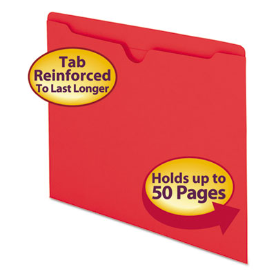 Smead&reg; Colored File Jackets with Reinforced Double-Ply Tab
