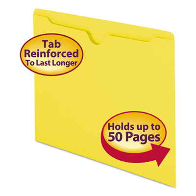 Smead&reg; Colored File Jackets with Reinforced Double-Ply Tab